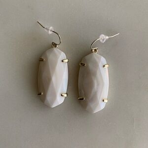 Kendra Scott Esme Faceted Gold Tone White Pearled Dangle Drop Earrings